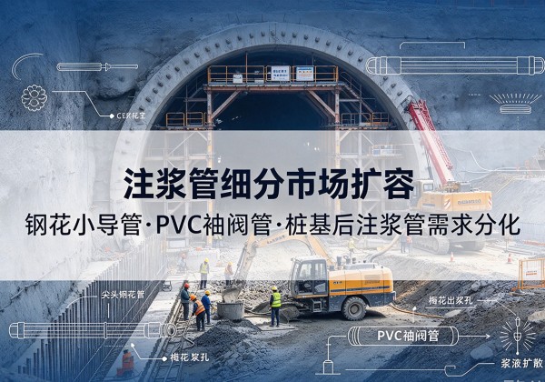 仁化注浆管细分市场扩容，隧道钢花小导管、PVC 袖阀管、桩基后注浆管需求分化